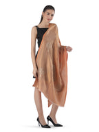 Orange Moonlight Zari Tree 100% Fine Wool Stole - 411