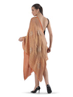 Orange Moonlight Zari Tree 100% Fine Wool Stole - 411