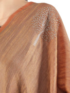 Orange Moonlight Zari Tree 100% Fine Wool Stole - 411