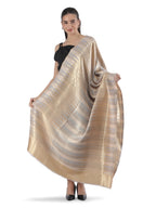 Beige Zari Leheriya Shawl - Reversible-154