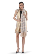 Beige Zari Leheriya Shawl - Reversible-154