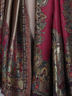Mughal Border Zari Reversible 100% Fine Shawl- Rani Pink- 129