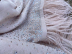 Crystal & Feather 100% Fine Wool Stole - Baby Pink