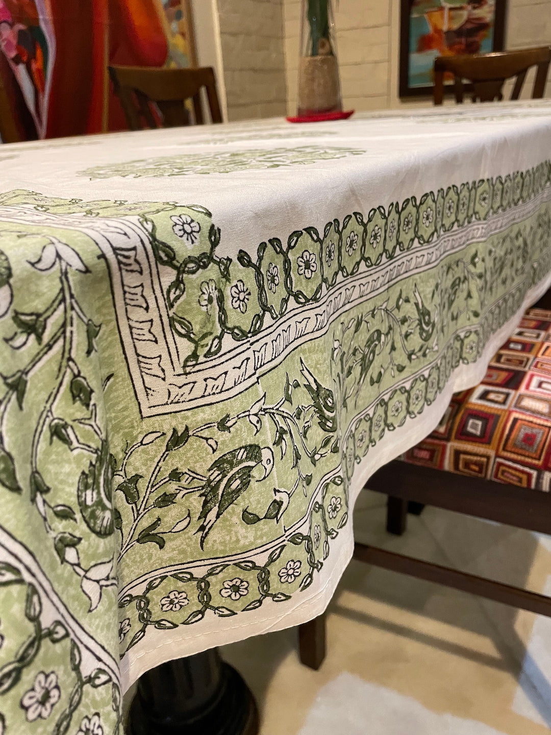 Jaipuri Square Cotton Table Cover - 107