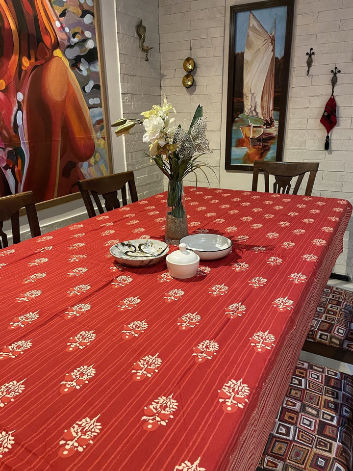 Jaipuri 6 Seater Cotton Table Cover - 155(60 x 90 inches)