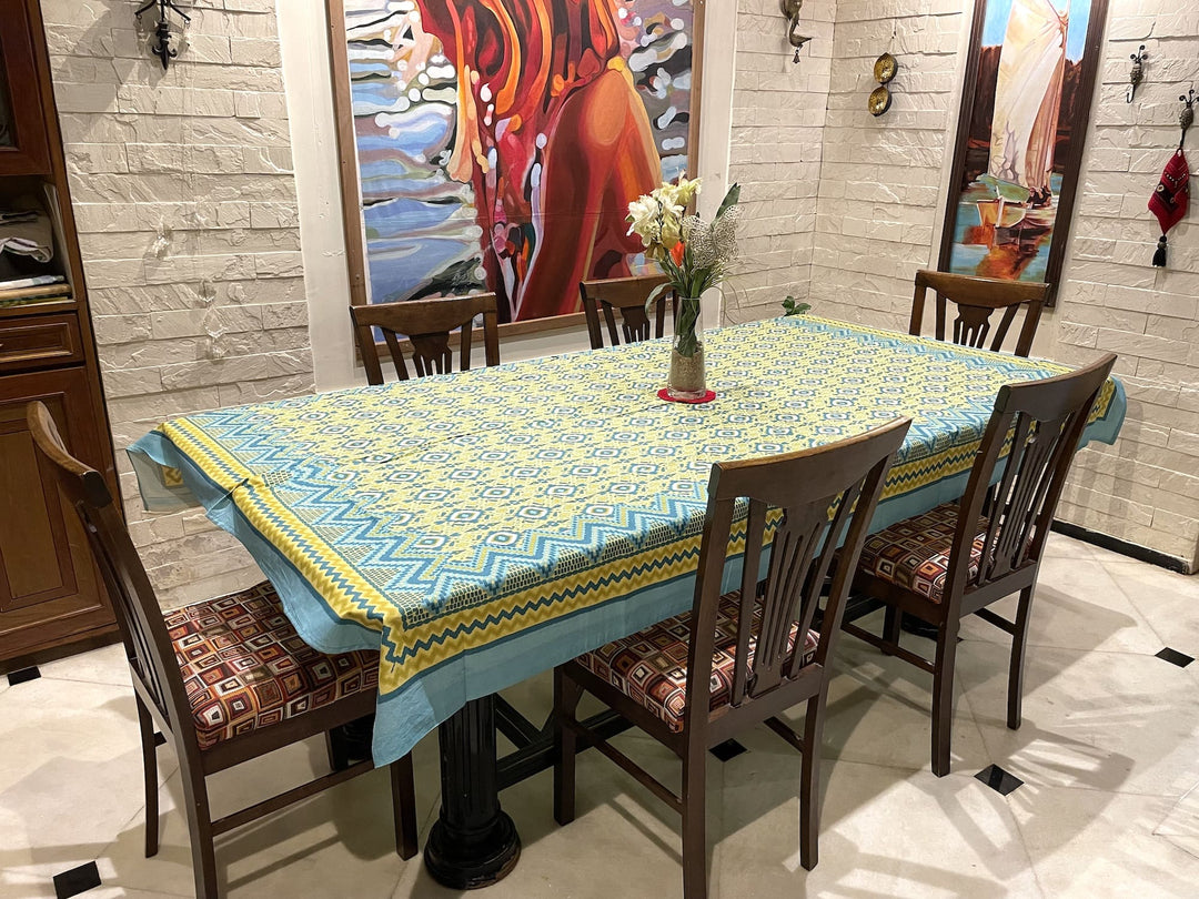 Tarang 100% Cotton 6 Seater Table Cover(60 x 90 inches)