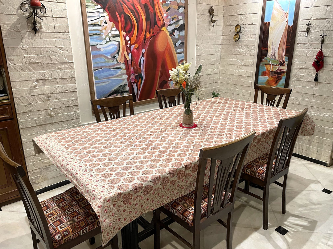 Paan Motif 100% Cotton Seater Table Cover