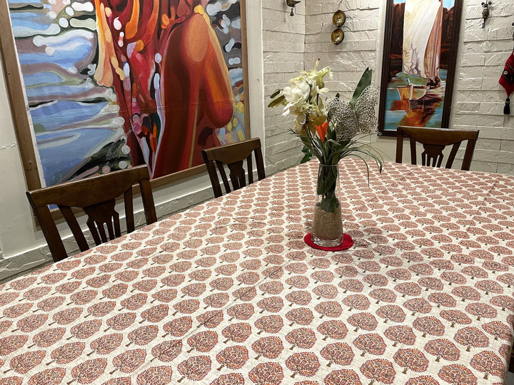 Paan Motif 100% Cotton Seater Table Cover