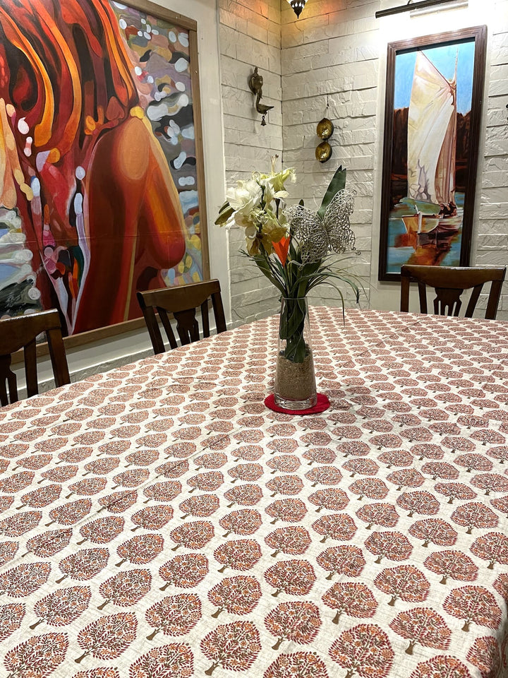 Paan Motif 100% Cotton Seater Table Cover