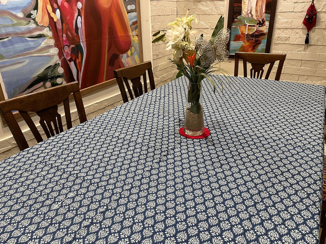 Blue Surya Ashoka 100% Cotton Seater Table Cover