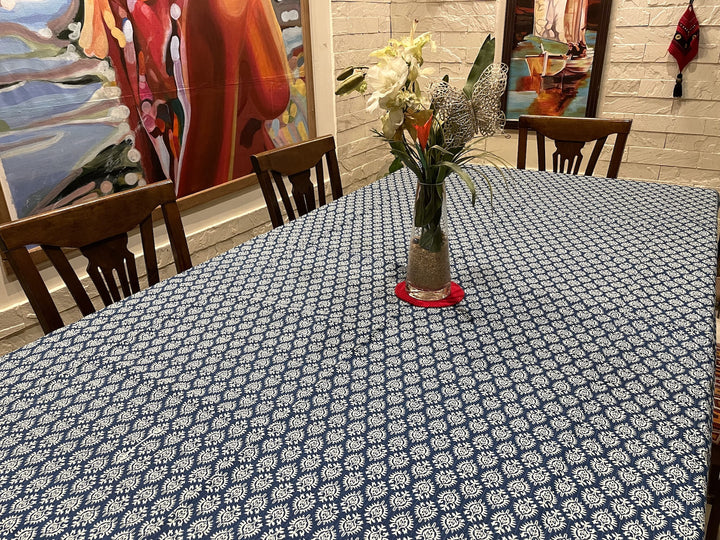 Blue Surya Ashoka 100% Cotton Seater Table Cover