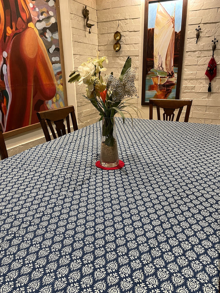 Blue Surya Ashoka 100% Cotton Seater Table Cover