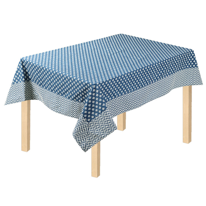 Blue Mogra Motif 100% Cotton Seater Table Cover