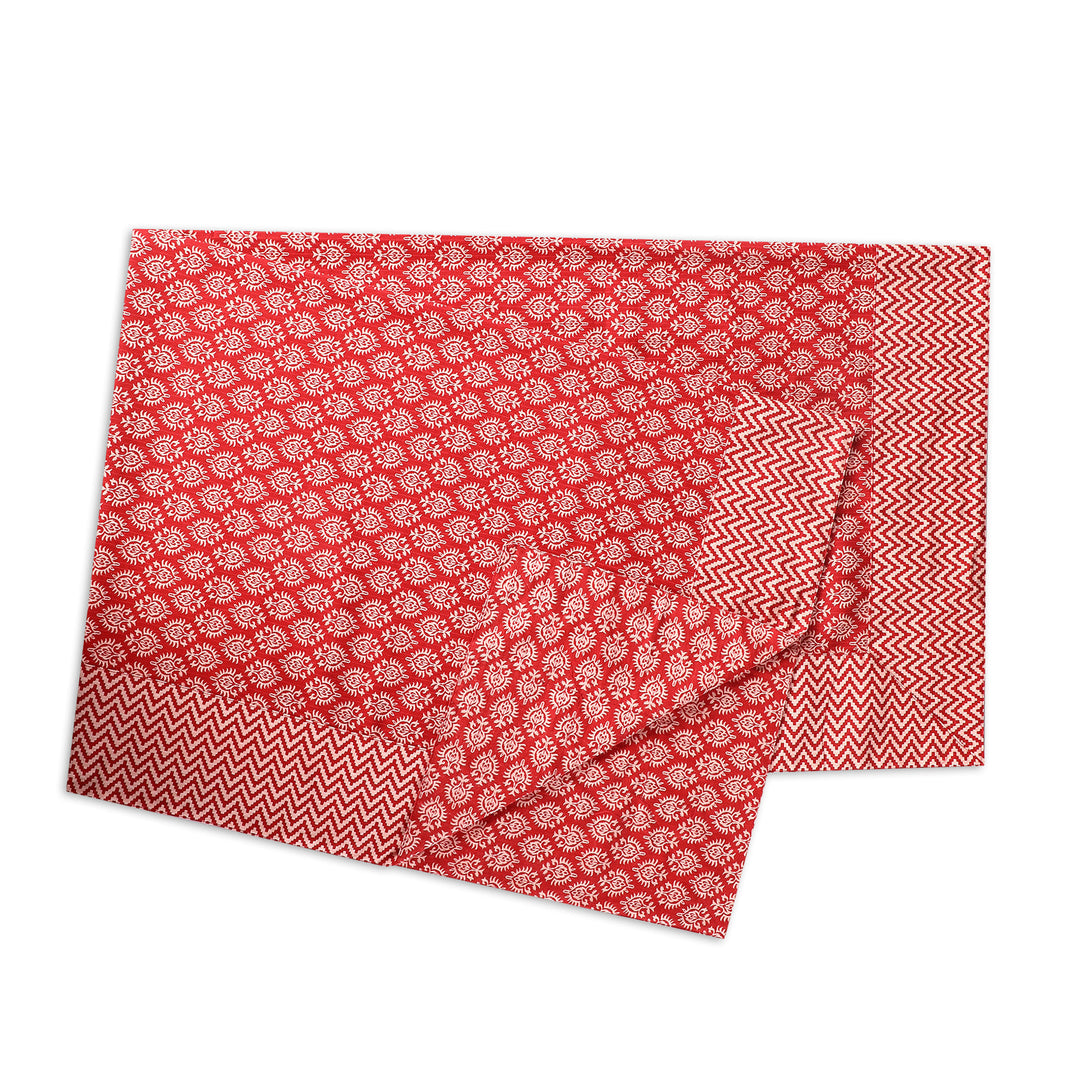 Red Surya Ashoka 100% Cotton Table Cover