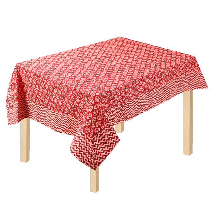 Red Surya Ashoka 100% Cotton Table Cover