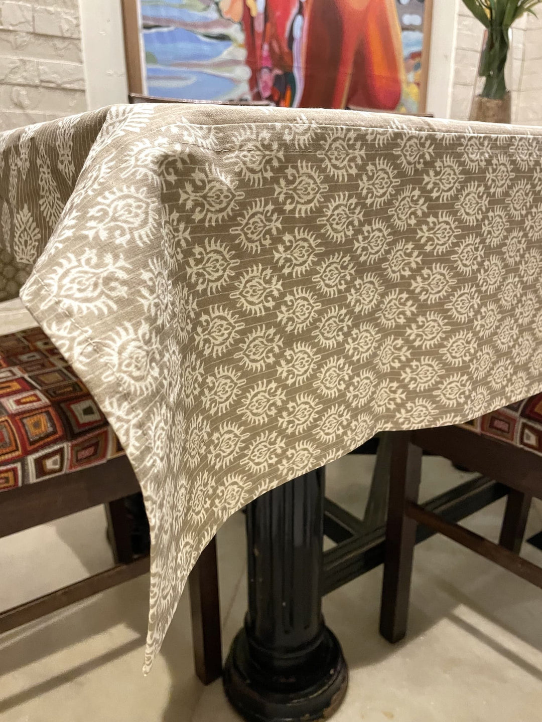 Camel Mogra Motif 100% Cotton Table Cover