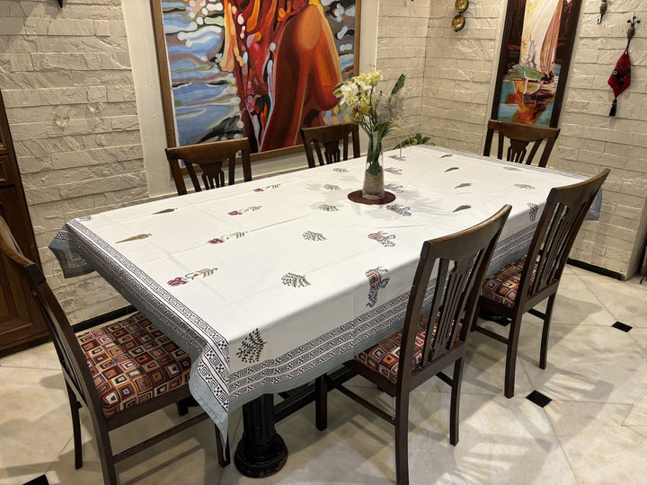 Gulzar 100% Cotton Seater Table Cover - Palm