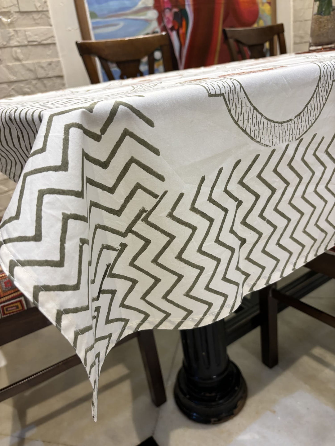 Gulzar 100% Cotton Seater Table Cover - Ashoka Kamal