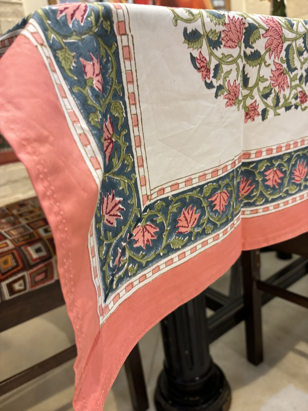 Gulzar 100% Cotton Seater Table Cover - Chandini