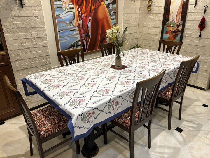 Gulzar 100% Cotton Seater Table Cover - Gulmohar