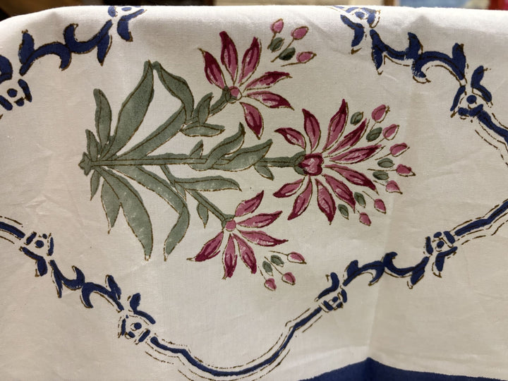 Gulzar 100% Cotton Seater Table Cover - Gulmohar