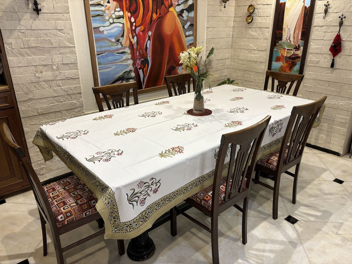 Gulzar 100% Cotton Seater Table Cover - Palash