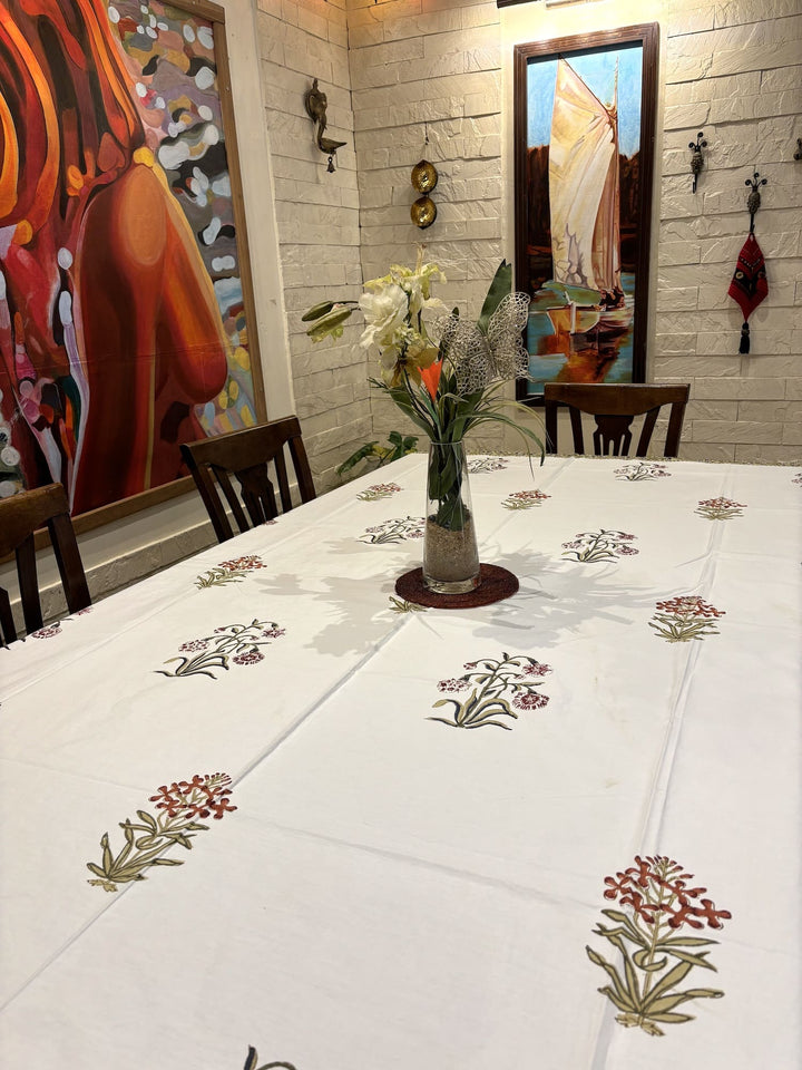 Gulzar 100% Cotton Seater Table Cover - Palash