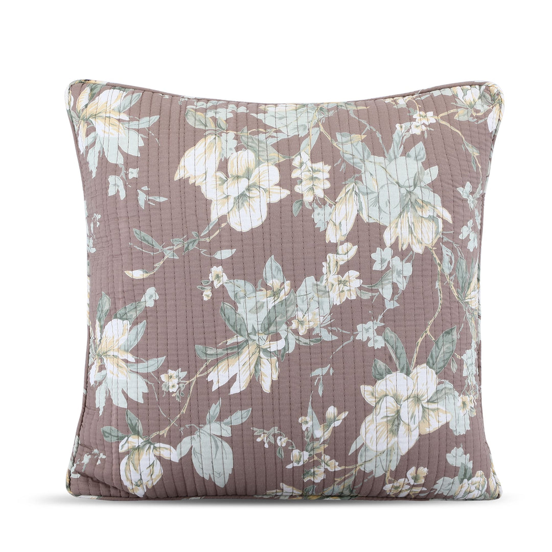 Quilted Floral 100% Cotton Cushion Covers - 135 (16 X 16 Inches)