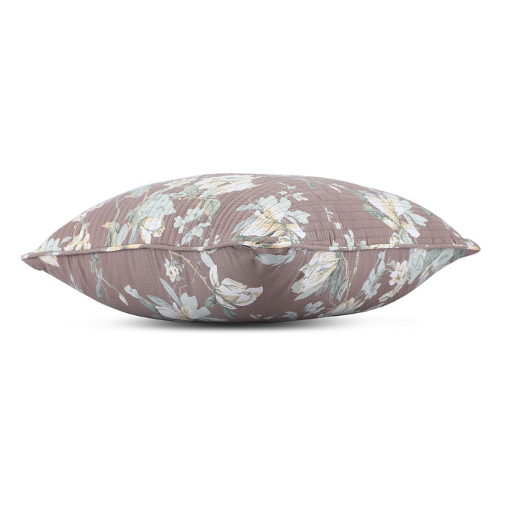 Quilted Floral 100% Cotton Cushion Covers - 135 (16 X 16 Inches)