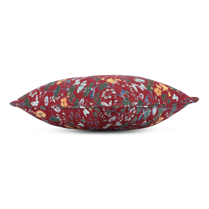 Quilted Floral 100% Cotton Cushion Covers -  138 (16 X 16 Inches)