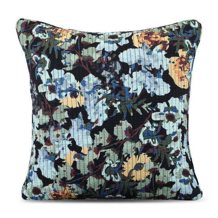 Quilted Floral 100% Cotton Cushion Covers - 140( 16 X 16 Inches)