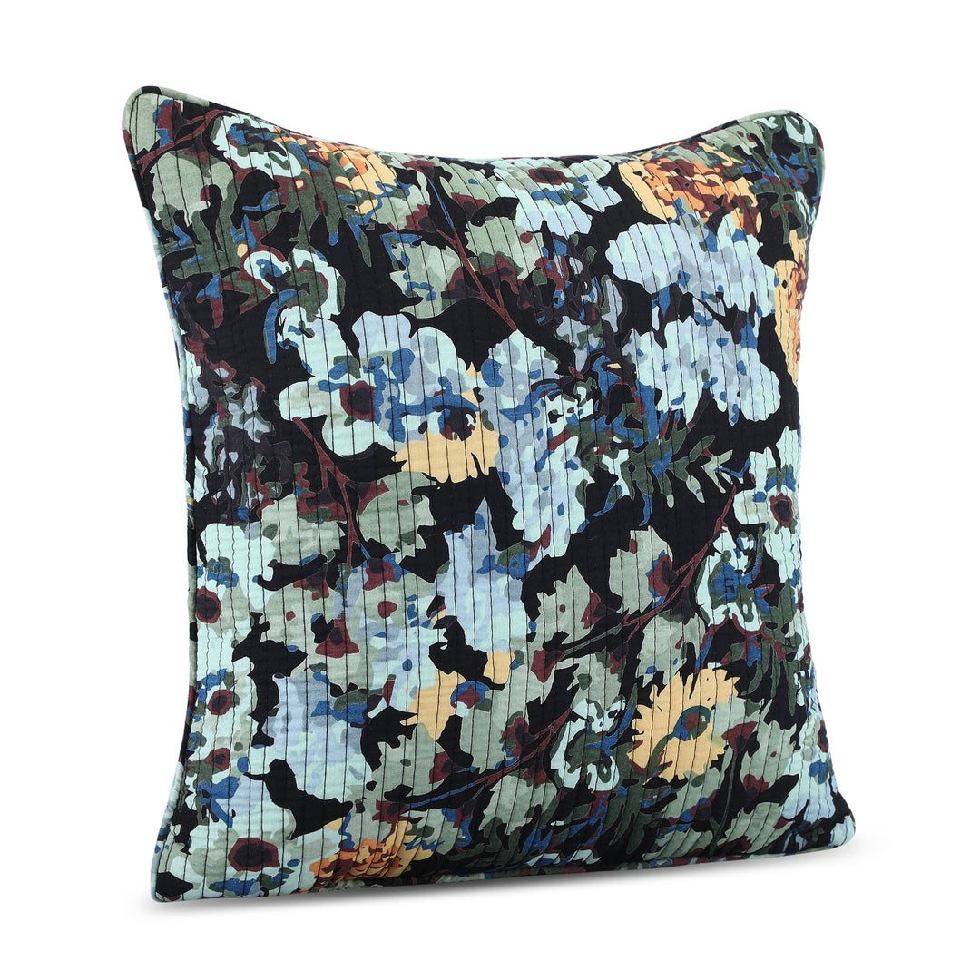 Quilted Floral 100% Cotton Cushion Covers - 140( 16 X 16 Inches)