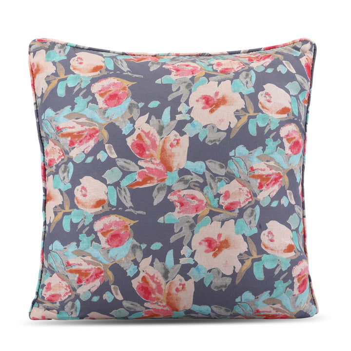 Quilted Floral 100% Cotton Cushion Covers - 141 (16 X 16 Inches)