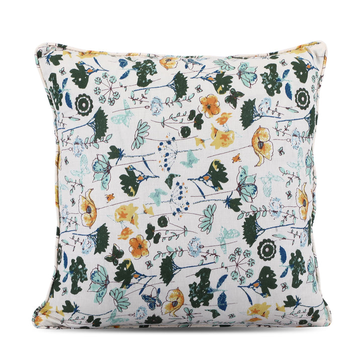 Quilted Floral 100% Cotton Cushion Covers - 142 (16 X 16 Inches)