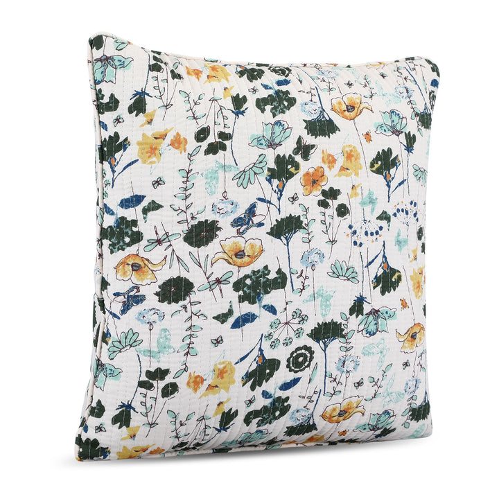 Quilted Floral 100% Cotton Cushion Covers - 142 (16 X 16 Inches)