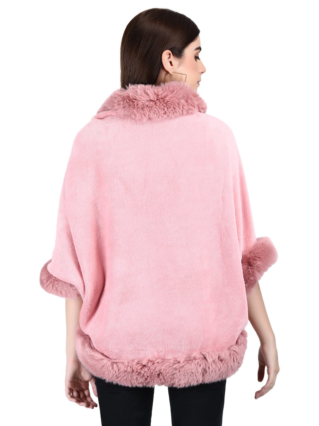 Faux Fur Jacket style Poncho-113