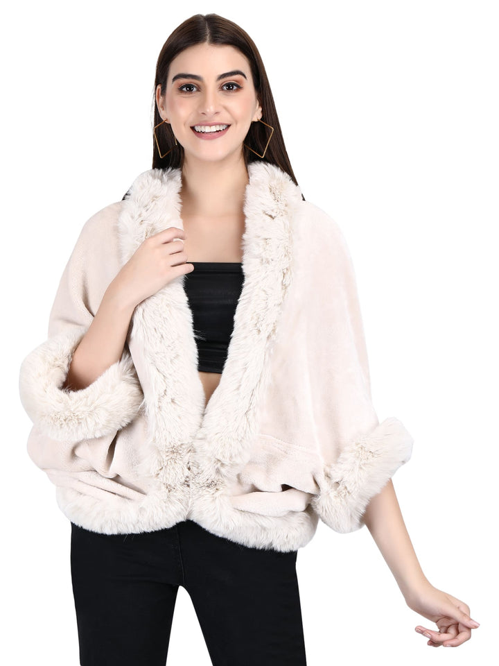 Faux Fur Jacket style Poncho- 115