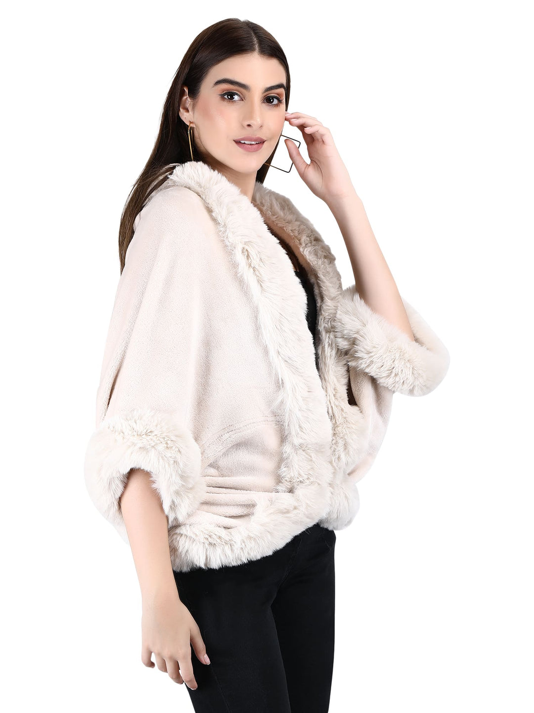 Faux Fur Jacket style Poncho- 115