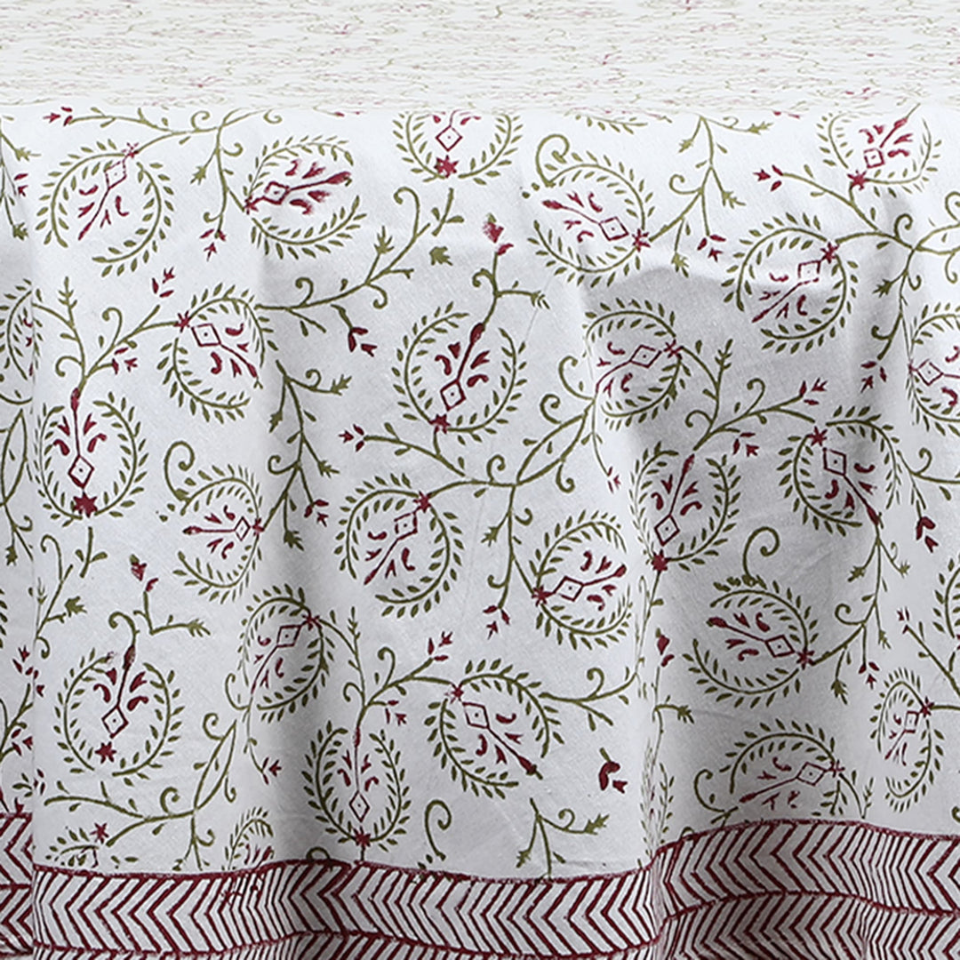 Mughal Trellis 100% Cotton Round Table Cover - 60/72 inches