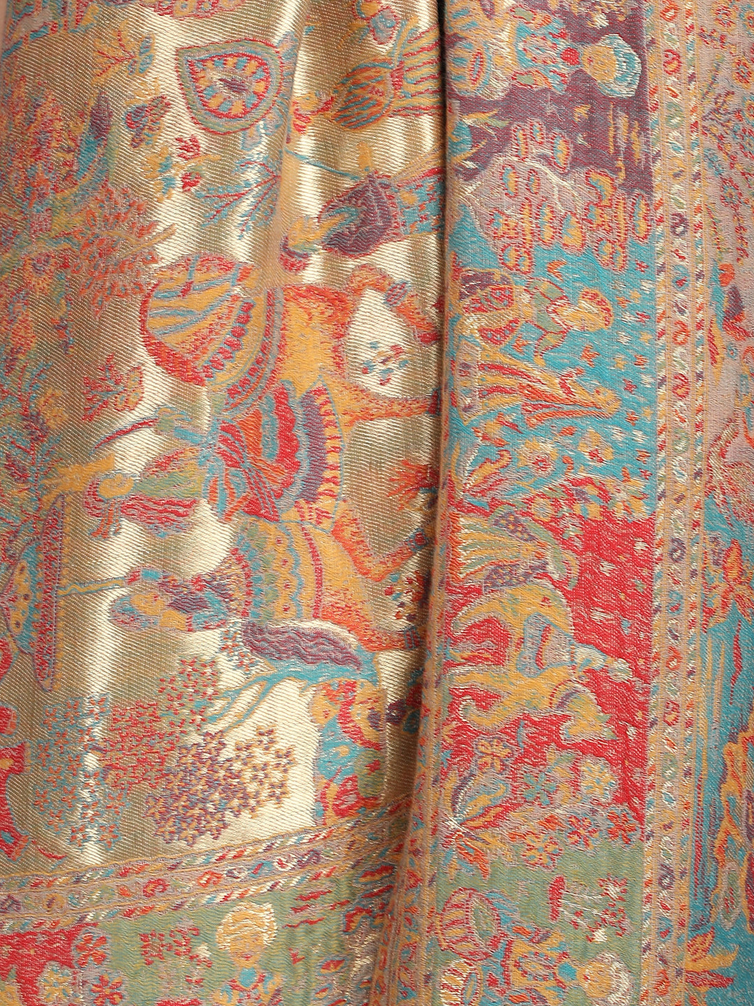 Meher Zari 100% Fine Wool Reversible Shawl - Mustard - 131