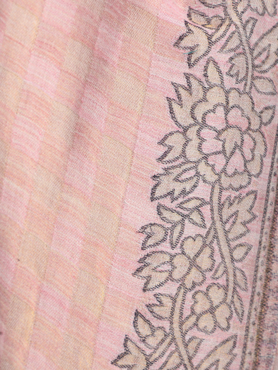 Pink Zari Checks Reversible Shawl- 137