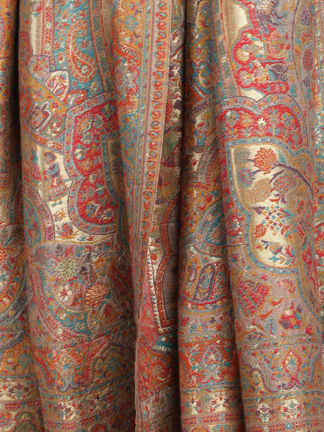 Meher Zari 100% Fine Wool Reversible Shawl - Mustard - 138