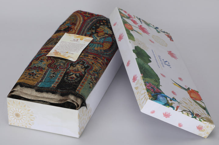 Black Paisely Kani Modal Wool Shawl - 139