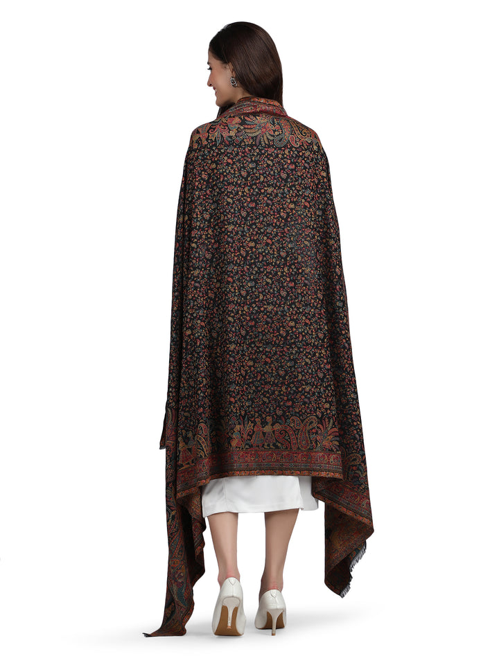 Black Paisely Kani Modal Wool Shawl - 139