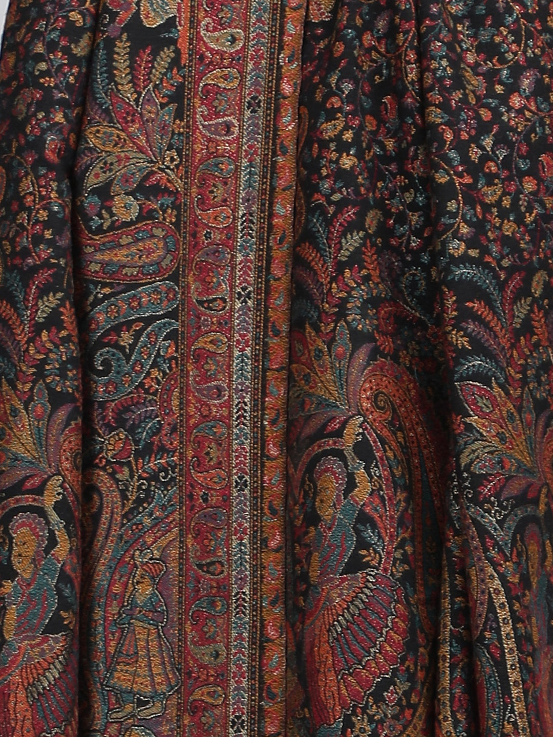 Black Paisely Kani Modal Wool Shawl - 139