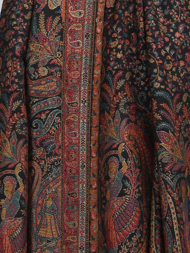 Black Paisely Kani Modal Wool Shawl - 139