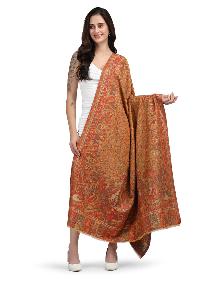 Mustard Paisely Kani Modal Wool Shawl - 143