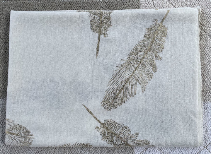 Foil Feather 100% Fine Wool Stole- Ivory