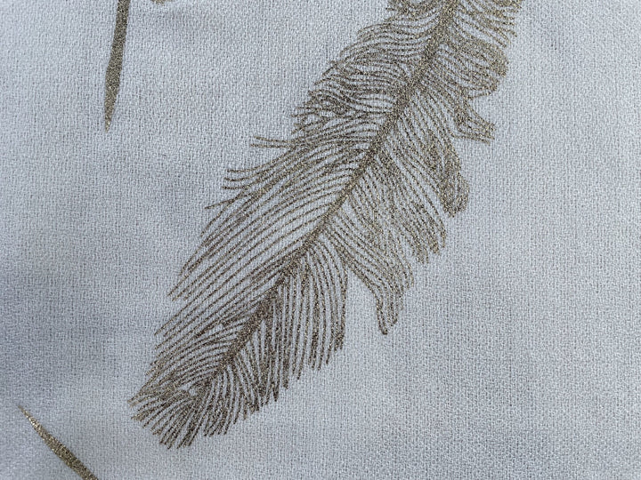 Foil Feather 100% Fine Wool Stole- Ivory