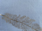 Foil Feather 100% Fine Wool Stole- Blue